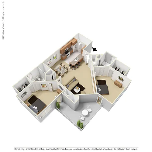 Floor plan 2 Bedroom - B1