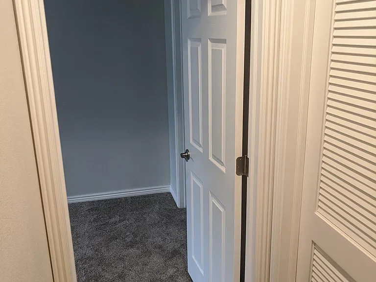 Entrance to basement, furnace room on right