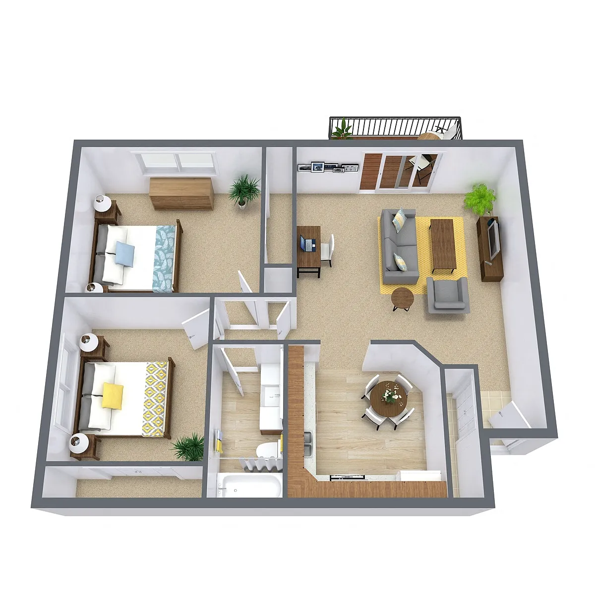 Floor plan Two Bedroom 21C