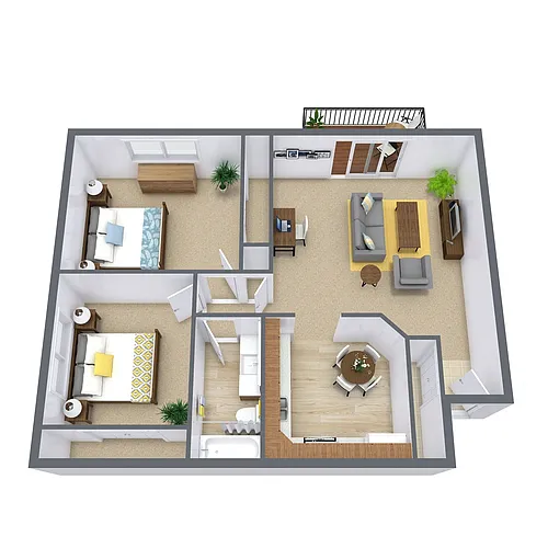 Floor plan Two Bedroom 21C