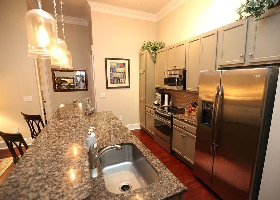 Custom kitchen with granite countertops and