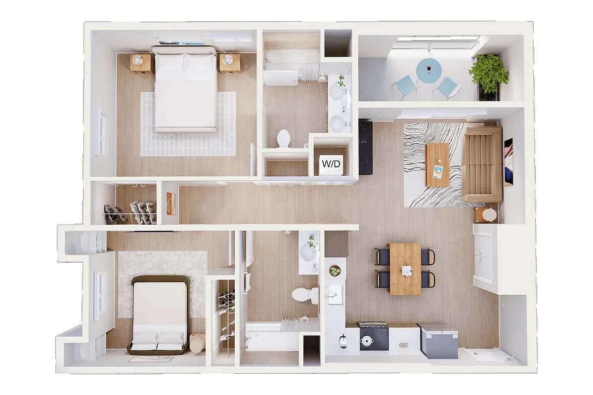 Floor plan 2 Bedroom H
