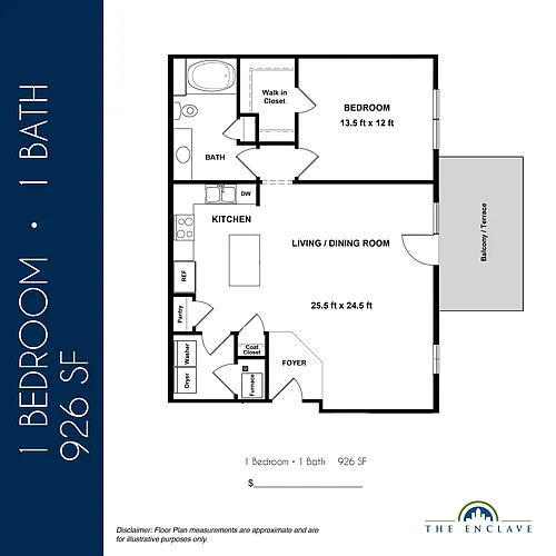 Floor plan EN-TM-BR: 1B1B-926