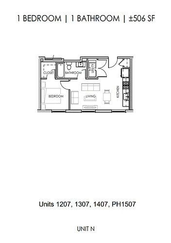 Floor plan One Bedroom One Bath