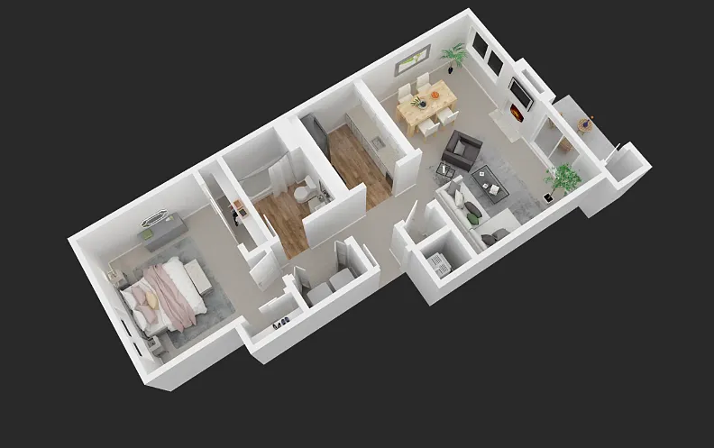 Floor plan One Bedroom One Bath
