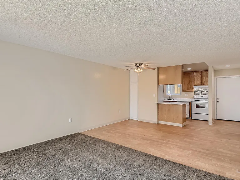 Our 'Classic' 2 Bedroom 1 Bath Apartment Dining Room & Kitchen at Vista Flores Apartments