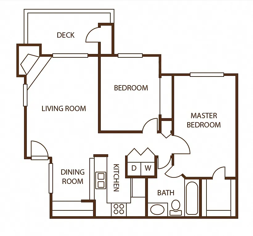 Floor plan 2 bedroom 1 bath