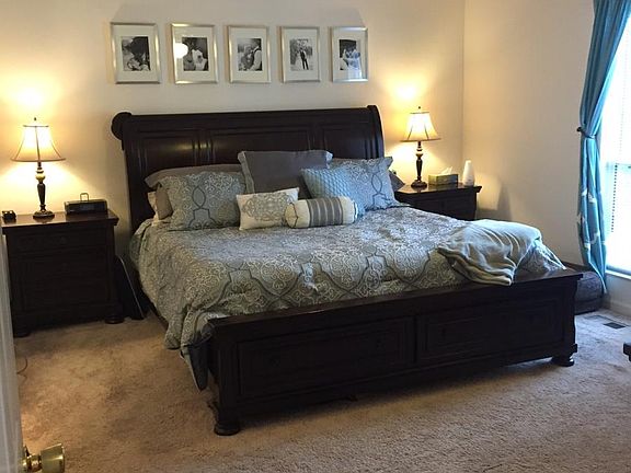 Large ceiling master bedroom with attached bath