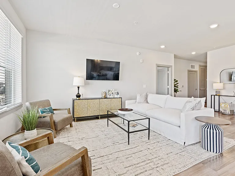 Living area at Pier 33 Apartments