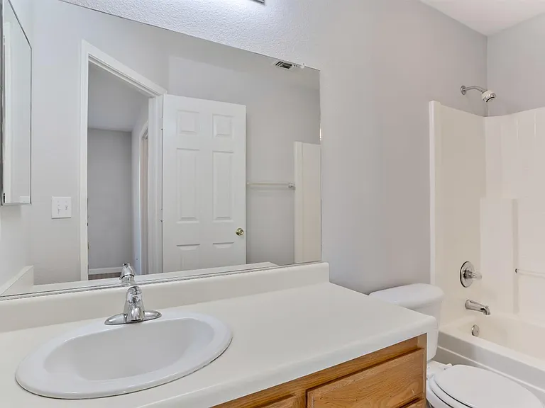 The upstairs hallway bathroom.