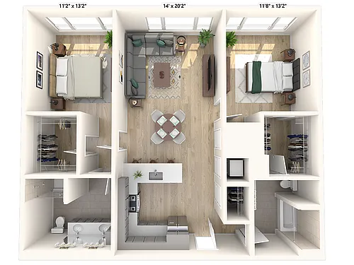 Floor plan B1.1 | 2 Bed | 2 Bath