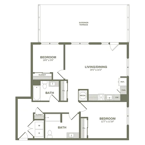 Floor plan 2 Bed Type 6