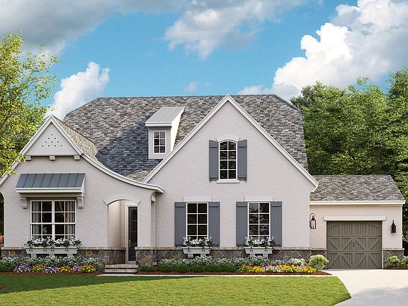 Covina C - French Cottage 3-Car Side Load Garage Note Renderings may show optional features