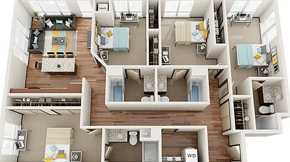 The Knoll Dinkytown D2 4x4 Floor Plan The Knoll Dinkytown D2 4x4 Floor Plan