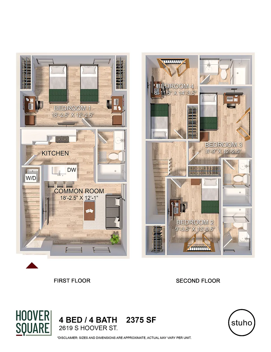 Floor plan Four Bedroom - The Villas