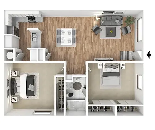 Floor plan 2 Bed-WD