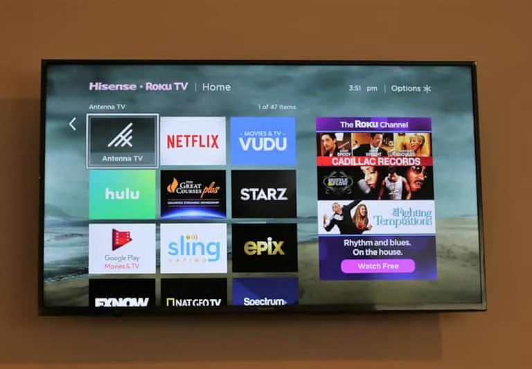 Smart TV with access to various streaming platforms.
