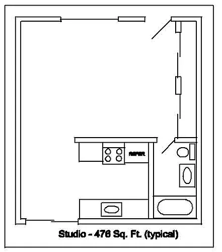 Floor plan Studio with YARD