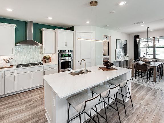 Designer selected kitchen with built-in stainless steel appliances