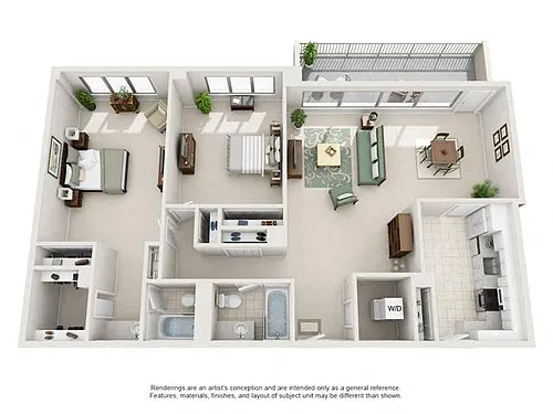 Floor plan 2 Bedroom, 2 Bath 1246 SF 22
