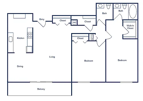 Floor plan 2x2R - (Renovated)
