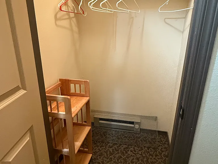 Heated storage closet in the hall.