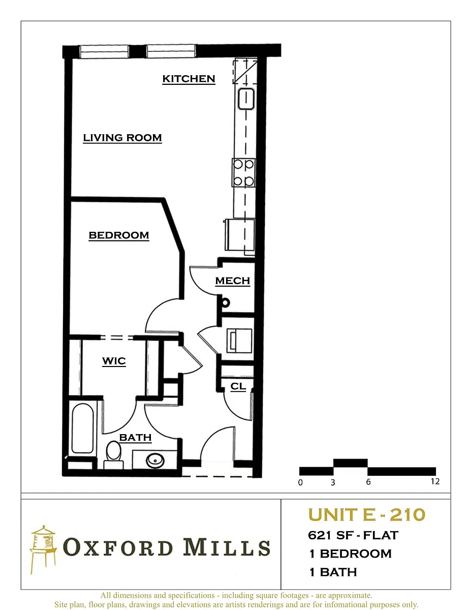 Floor plan 1 Bed | 1 Bath