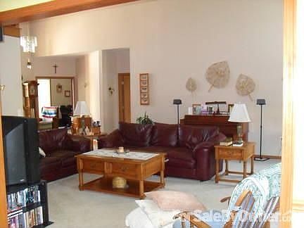 Great room
						:
						From kitchen towards french doors to den