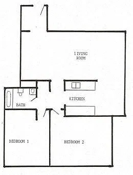 Floor plan 2 Bedroom 1 Bath