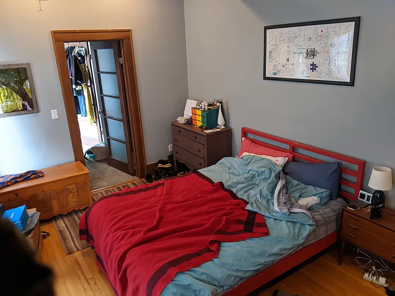 Master Bedroom with view into walk-in closet and master bath