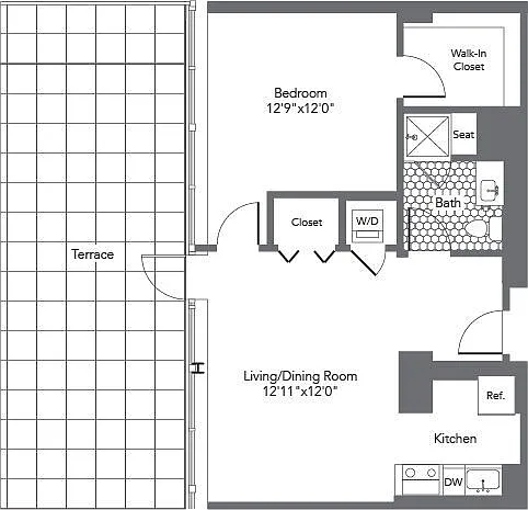 1R floor plan The Hecht Warehouse