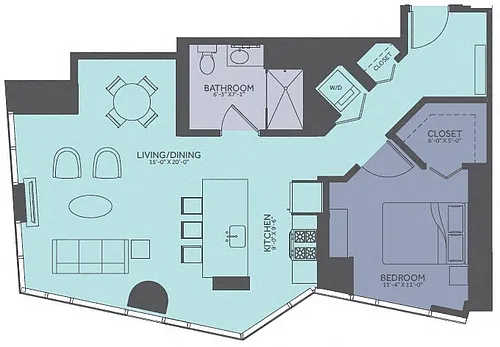Floor plan 1 Bedroom 04-Avenue
