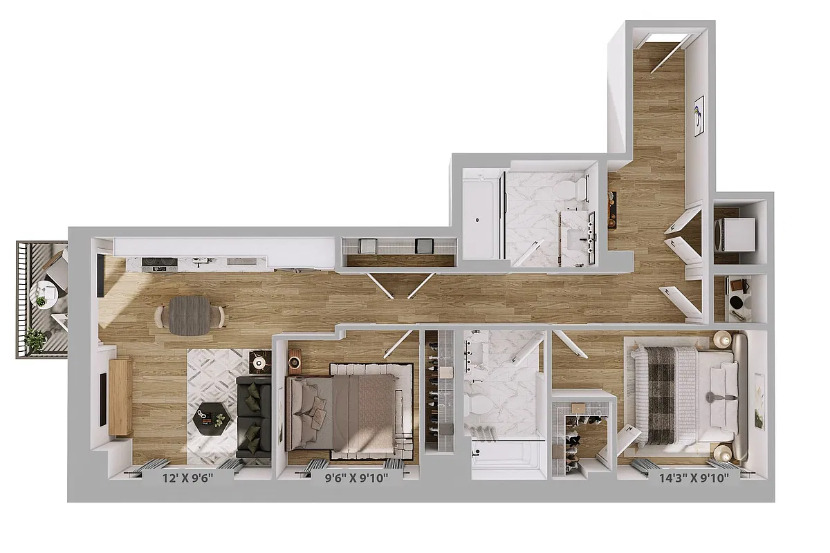 Floor plan B10 - Two Bedroom