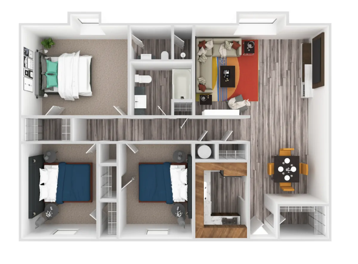 Floor plan 3 Bed-Courtyard