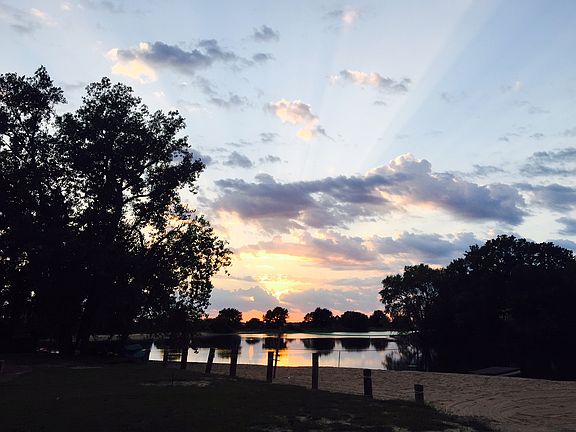 View from deck at sunset