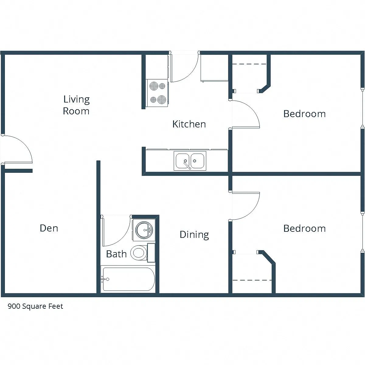 Floor plan Two Bedroom 21C