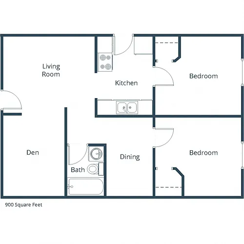 Floor plan Two Bedroom 21C