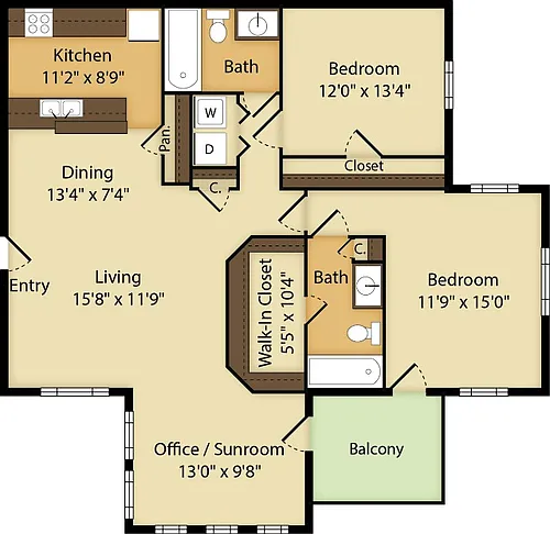 Floor plan 2 Bedroom