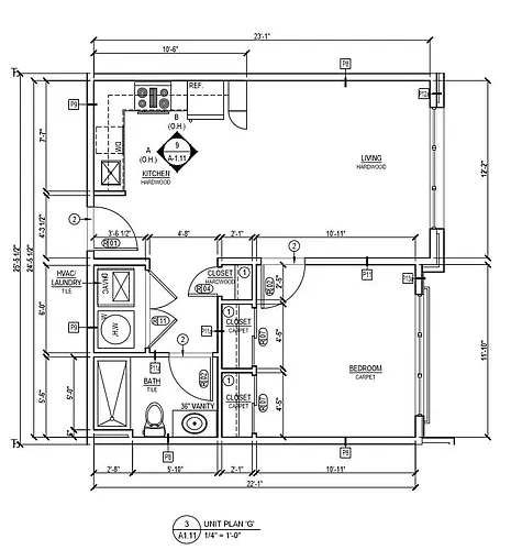 Floor plan 1 Bed (G)