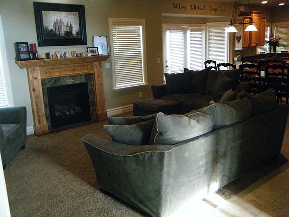 Family room area with fireplace