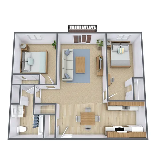 Floor plan Two Bedroom 21C