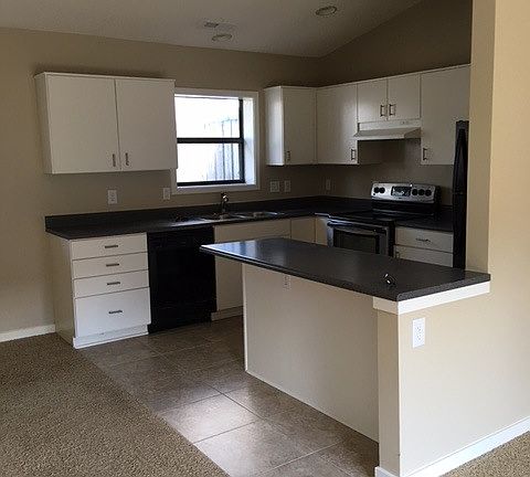 Kitchen and part of dining area