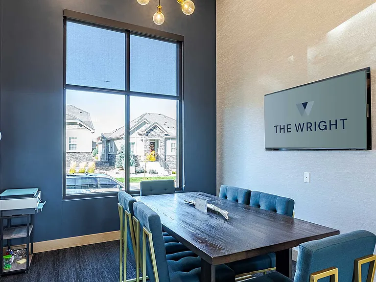 Work from home with ease at The Wright's private conference room, offering a quiet, professional setting for remote work, virtual meetings, and collaborative sessions.