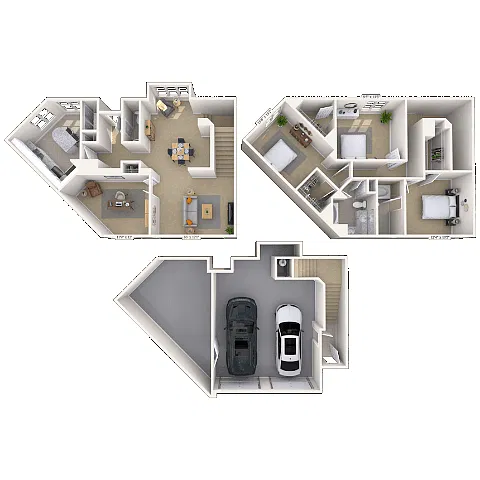 Floor plan Traditional 3x2.5 1475-1492 SF