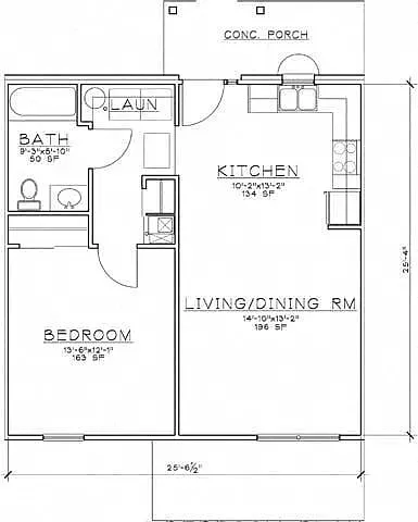 Floor plan 1 Bdrm