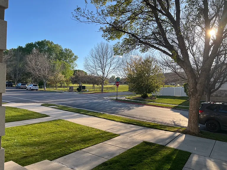 View from the front door of townhouse of 10 acre park across the street - Noland Park