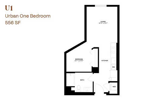 Floor plan Urban One Bedroom U1