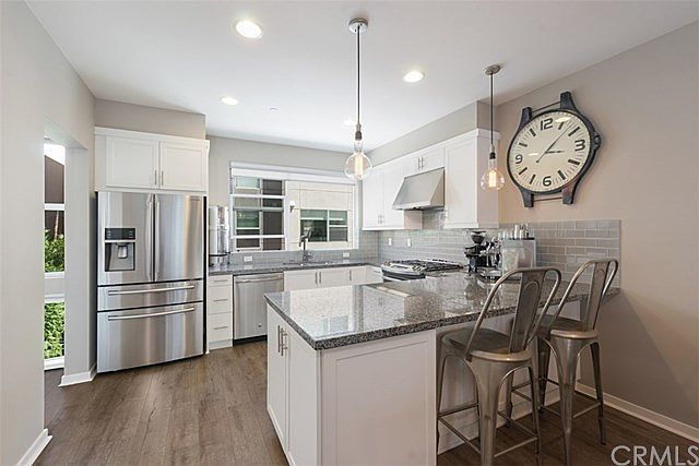 Kitchen is large and modern