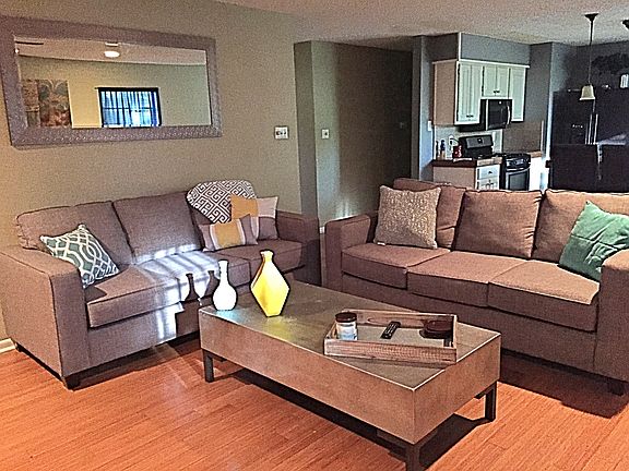Kitchen open to living area