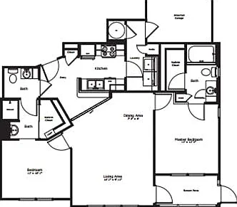 The Glacier: 987 sq. ft., 2 beds, 2 baths with private bathroom access, spacious closets, a screened patio, and an attached garage_comfort meets convenience. The Glacier: 987 sq. ft., 2 beds, 2 baths with private bathroom access, spacious closets, a scree